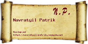Navratyil Patrik névjegykártya